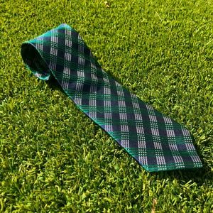 Chaps Ralph Lauren Mens Tie Silk Green Blue Stripe